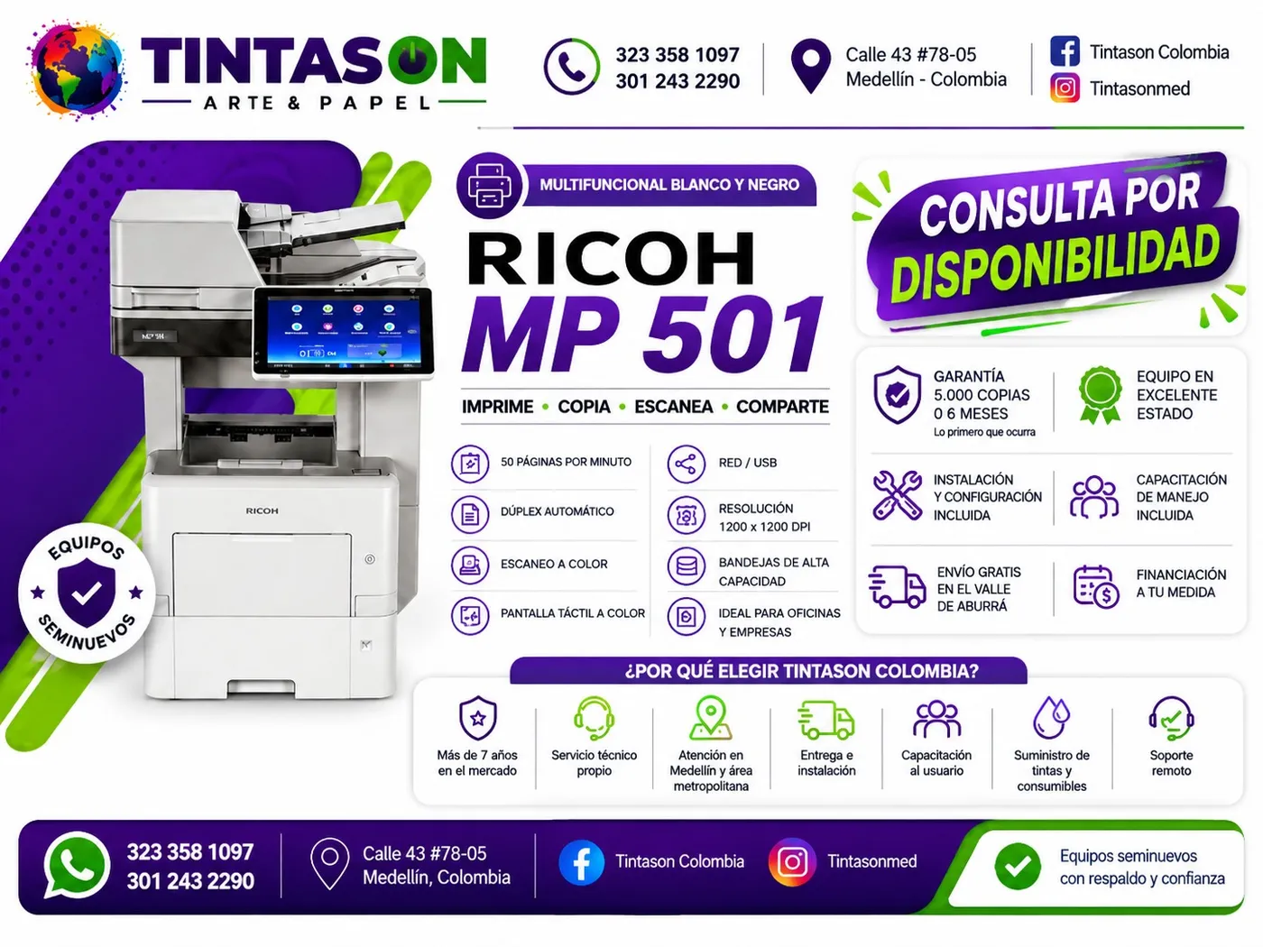 Volante de la Ricoh MP 501